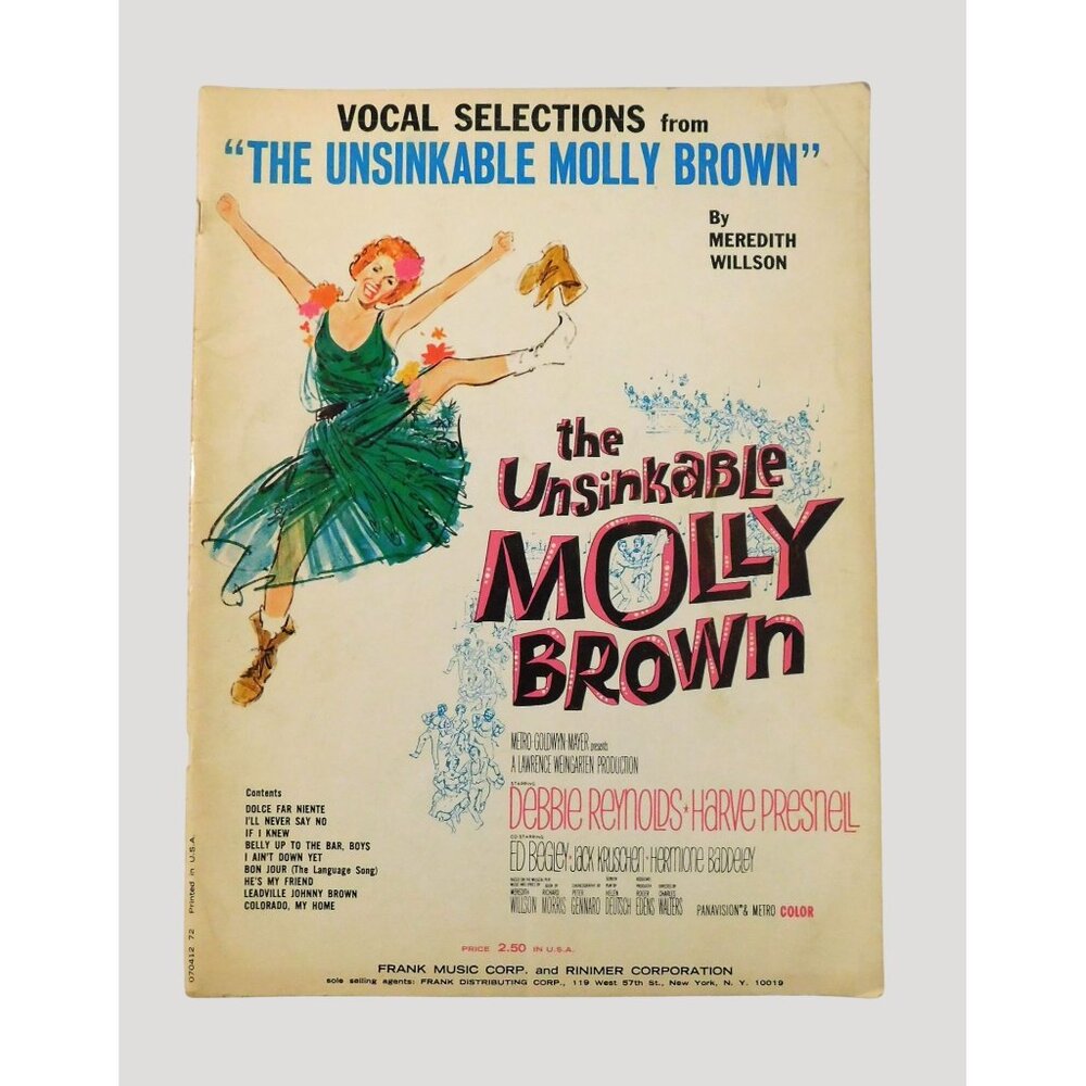 The Unsinkable Molly Brown Songbook Debbie Reynolds Vocal Selections Musical